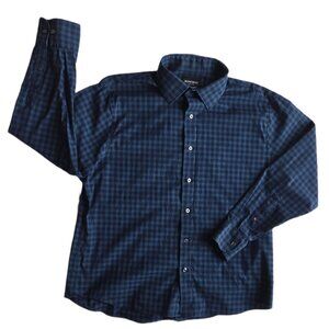 Bonobos Everyday Dress Shirt – Navy Plaid – Men’s Size Large, Standard Short